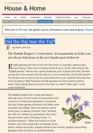 New Publication - Financial Times 17/02/2012